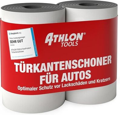 ATHLON TOOLS 2x Auto-Türkantenschutz FlexProtect, 2m, extra dick, selbstklebend