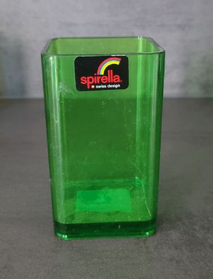 Cubo Clear Green Grün Zahnbecher Rechteckiges, transparentes Design