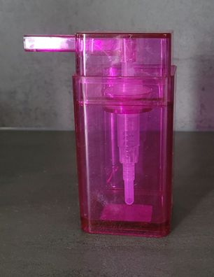 Cubo Clear Fuchsia Fuchsie Seifenspender Rechteckiges, transparentes Design