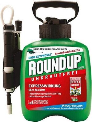 Roundup Express Unkrautfrei Drucksprüher 2,5L Anwendungsfertig