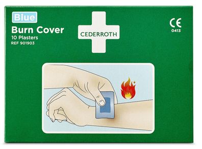 Cederroth 901903 Verbrennungspflaster BurnCover - 10 sterile Pflaster (74 x 45 mm)