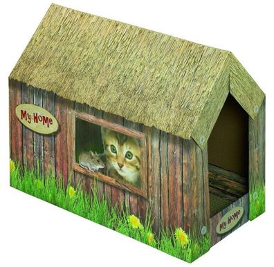 Nobby Katzenhaus aus Karton49 x 26 x 36 cm Katze Haus Kratzen