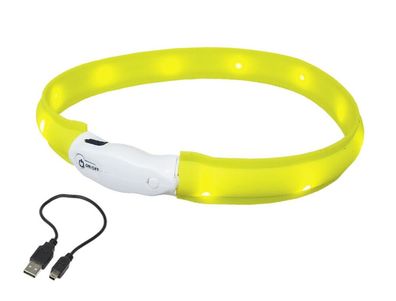 Nobby LED Leuchtband breit "VISIBLE"gelb M: 25 mm, 55 cm Hund Dog