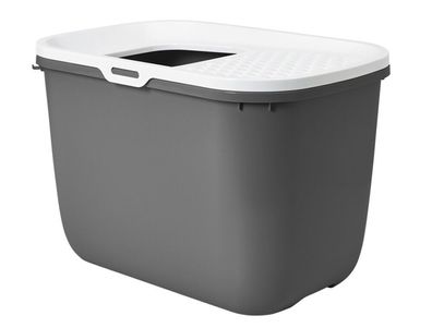 Nobby Katzentoilette Hop In anthrazit - weiss 58,5 x 39 x 39,5 cm Katze Cat WC