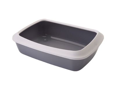 Nobby Katzentoilette mit Rand Iriz grau 42 x 30,5 x 10 cm Katze Cat WC