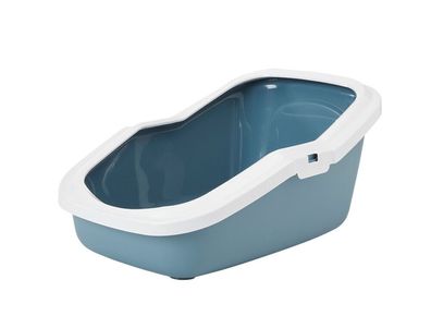 Nobby Katzentoilette mit Rand Aseo steinblau 56 x 39x 27,5 cm Katze Cat WC