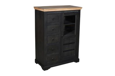 Highboard 95x131cm 'Mumbai' Mango natur & schwarz