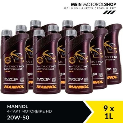 Mannol 4-Takt Motorbike HD 20W-50 9x1 Liter