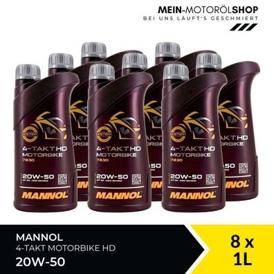 Mannol 4-Takt Motorbike HD 20W-50 8x1 Liter