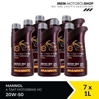 Mannol 4-Takt Motorbike HD 20W-50 7x1 Liter