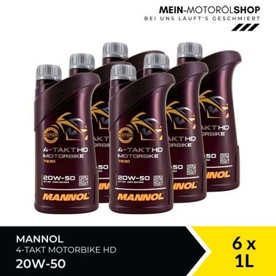 Mannol 4-Takt Motorbike HD 20W-50 6x1 Liter