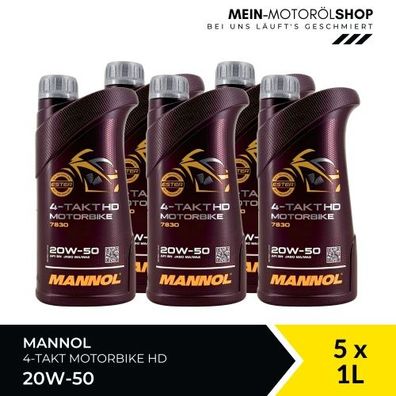 Mannol 4-Takt Motorbike HD 20W-50 5x1 Liter