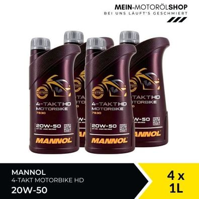 Mannol 4-Takt Motorbike HD 20W-50 4x1 Liter