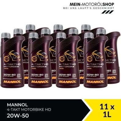 Mannol 4-Takt Motorbike HD 20W-50 11x1 Liter