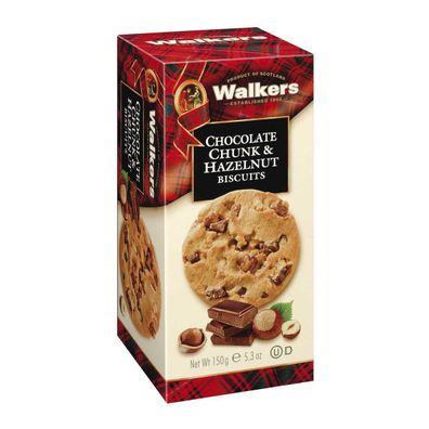 Walkers Chocolate Chunk und Hazelnut Biscuits mit Schokostücke 150g