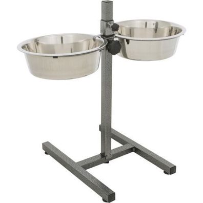 Trixie Hundebar Edelstahl/Metall 2 × 2,8 l/ø 24 cm erhöhter Futternapf Futterbar