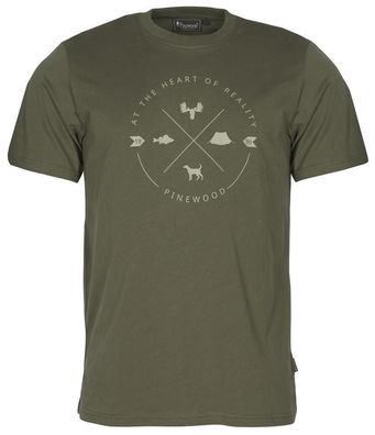 Pinewood 5321 Finnveden Trail T-Shirt Herren Olive (107) - Größe: S