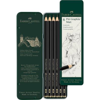 FABER-CASTELL 115207 Graphitstifte 2B, 4B, 6B, 8B, 10B, 12B 6 St