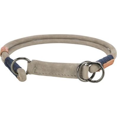 Trixie BE NORDIC Zug-Stopp-Halsband XS-XL Leder grau Hund