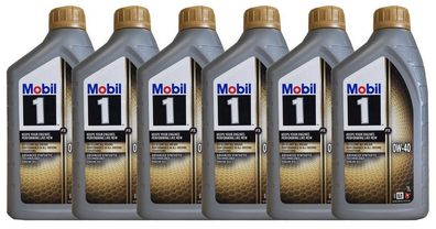 Mobil 1 FS 0W-40 Motoröl MB 229.5 229.3 VW 50200 50500 Porsche A40 6x1 Liter