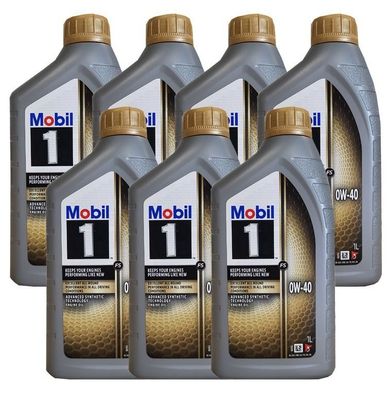 Mobil 1 FS 0W-40 Motoröl MB 229.3 229.5 Porsche A40 VW 50200 7x1 Liter