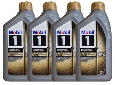 Mobil 1 FS 0W-40 Motoröl MB 229.3 229.5 Porsche A40 VW 50200 4x1 Liter