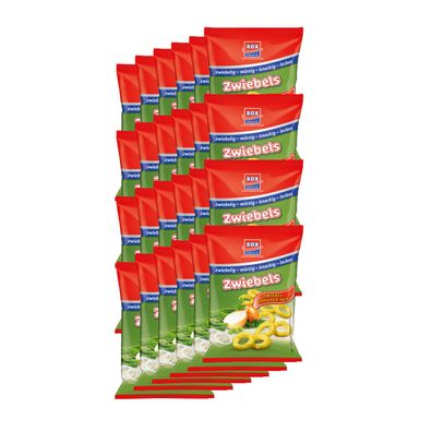 XOX Zwiebelringe Kräuter Mix Snack mit Zwiebelgeschmack 40g 24er Pack