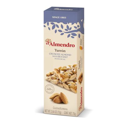 El Almendro Turron al Punto de Sal geröstete Mandeln mit Karamell 75g