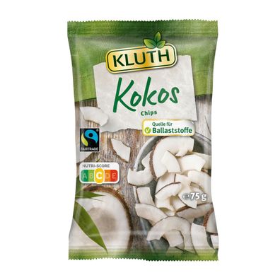 Kluth Kokos Chips getrocknet köstliche gesunde Snackoption 75g