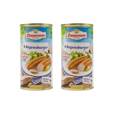 Food-United bayerische Dicke Knacker Regensburger-Knackwürste Zimmermann 2x550g Dose