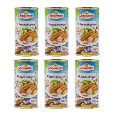 Food-United bayerische Dicke Knacker Regensburger-Knackwürste Zimmermann 6x550g Dose