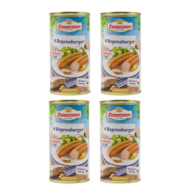 Food-United bayerische Dicke Knacker Regensburger-Knackwürste Zimmermann 4x550g Dose