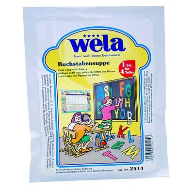 WELA - Klare Suppe mit Buchstaben-Nudeln