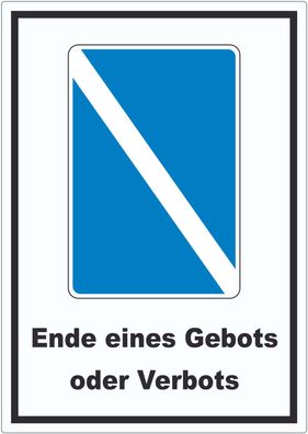 Ende eines Gebots oder Verbots Symbol und Text Aufkleber