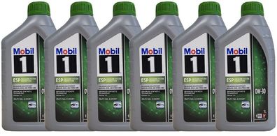 Mobil 1 ESP 0W-30 6x1 Liter Motoröl , C2, C3 MB 229.31/ 229.51/229.52, VW 50400