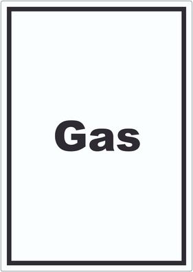 Gas Aufkleber mit Text Anschluss hochkant