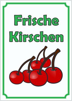 Frische Kirschen Aufkleber Hochkant