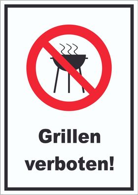 Grillen verboten Aufkleber