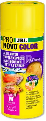 JBL ProNovo Color Flakes M 250ml Farbfutter Futter für Aquarienfischen von 8-20 cm