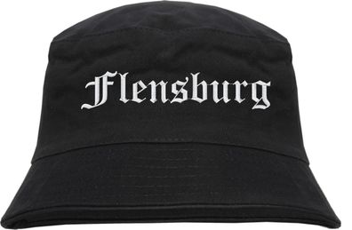 Flensburg Fischerhut - Altdeutsch - bestickt - Bucket Hat Anglerhut Hut Anglerhut