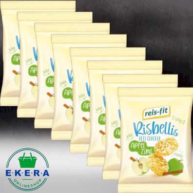 8x reis-fit Risbellis Reiscracker Apfel - Zimt 40g lecker luftig crunchy