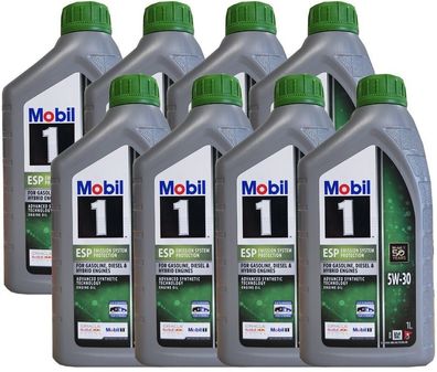 Mobil 1 ESP 5W 30 8x1 Liter VW 50400 VW 50700 Longlife 3