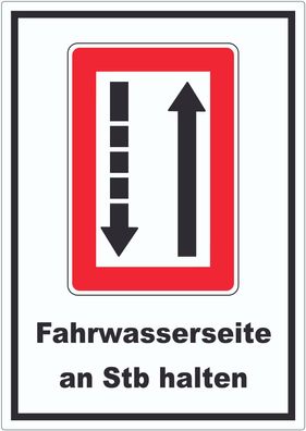 Fahrwasserseite an Steuerbordbord halten Symbol und Text Aufkleber