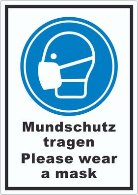 Mundschutz tragen Please wear a mask Aufkleber