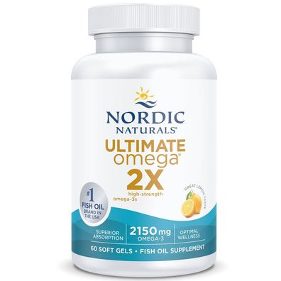 Nordic Naturals, Ultimate Omega 2X, 2150mg Omega-3, Zitrone, 60 Weichkaspeln