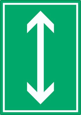 Richtungspfeil hoch runter Aufkleber hochkant weiss grün Pfeil