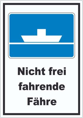 Nicht frei fahrende Fähre Symbol und Text Aufkleber