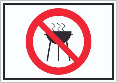 Grillen verboten Symbol Aufkleber