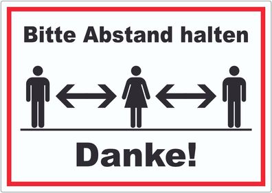 Bitte Abstand halten Aufkleber