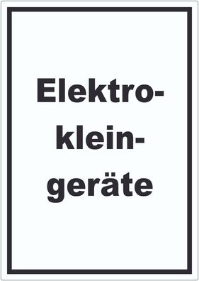 Elektrokleingeräte Mülltrennung Aufkleber mit Text